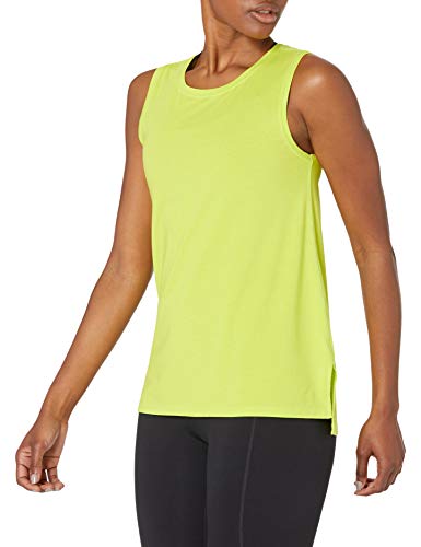 Amazon Essentials Damen Yoga-Tanktop aus weicher Baumwolle mit lockerer Passform (zuvor Core 10) - Auslauffarben, Neongelb, L von Amazon Essentials