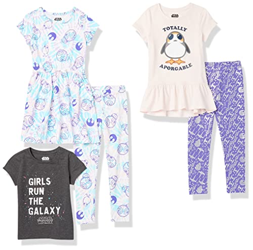 Amazon Essentials Disney | Marvel | Star Wars | Frozen | Princess Mädchen Outfit-Sets zum Kombinieren, 5er-Pack, Star Wars/Pinguin, 6-7 Jahre von Amazon Essentials