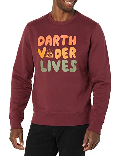 Amazon Essentials Disney | Marvel | Star Wars Herren Fleecesweatshirt mit Rundhalsausschnitt, Star Wars Vader Lives, L von Amazon Essentials