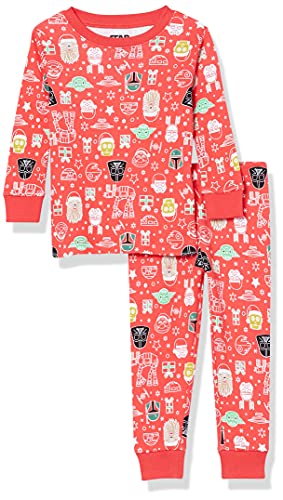 Amazon Essentials Disney | Marvel | Star Wars | Princess Jungen Eng anliegende Baumwoll-Schlafanzüge, 2-Piece Star Wars Holiday, 11-12 Jahre von Amazon Essentials