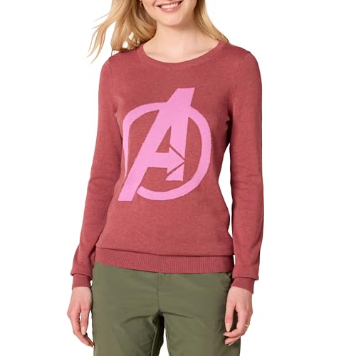 Amazon Essentials Disney | Marvel | Star Wars Damen Leichte Pullover mit Rundhalsausschnitt, Avengers Logo - Womens, XS von Amazon Essentials
