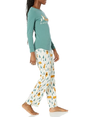 Amazon Essentials Disney | Marvel | Star Wars Damen Schlafanzug-Schlaf-Sets Flanell, Pooh Holiday Forest - Womens, XXL von Amazon Essentials