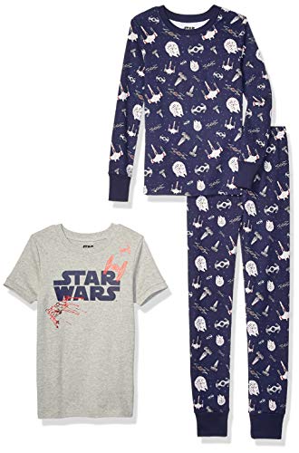 Amazon Essentials Disney | Marvel | Star Wars | Frozen Lot de Pyjamas en Coton, Coupe Ajustée (Déjà Spotted Zebra) Garçon, Gris/Bleu, Star wars, M (8) von Amazon Essentials