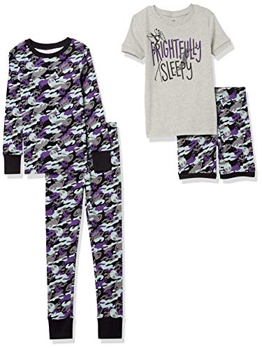 Amazon Essentials Disney | Marvel | Star Wars | Frozen Lot de Pyjamas en Coton, Coupe Ajustée (Déjà Spotted Zebra) Garçon, Noir/Violet/Gris, Motif Camouflage, L (10) von Amazon Essentials