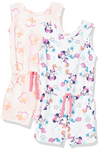 Amazon Essentials Disney | Marvel | Star Wars | Frozen | Princess Mädchen Ärmellose Spielanzüge aus Strick, 2er-Pack, Minnie/Strand, 11-12 Jahre von Amazon Essentials