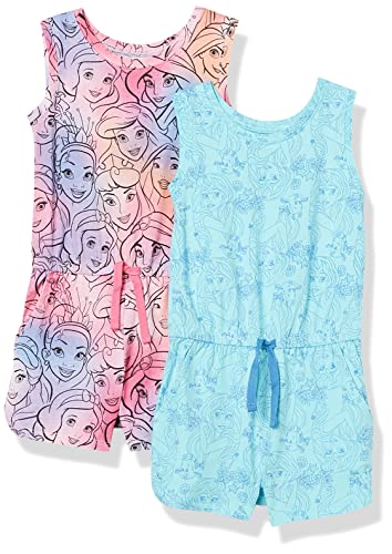 Amazon Essentials Disney | Marvel | Star Wars | Frozen | Princess Mädchen Ärmellose Spielanzüge aus Strick, 2er-Pack, Prinzessin/Freundschaft, 3 Jahre von Amazon Essentials