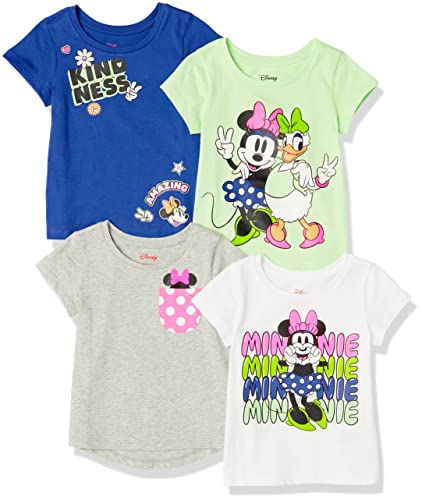 Amazon Essentials Disney | Marvel | Star Wars | Frozen | Princess Mädchen Kurzärmelige T-Shirts, 4er-Pack, Minnie Kindness, 8 Jahre von Amazon Essentials