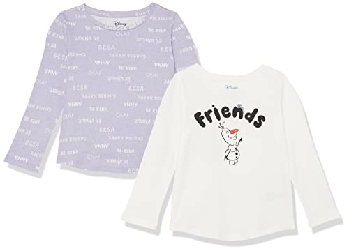 Amazon Essentials Disney | Marvel | Star Wars | Frozen | Princess Mädchen Langärmelige T-Shirts, 2er-Pack, Frozen Friends, 10 Jahre von Amazon Essentials