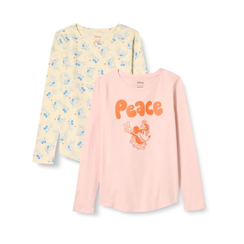 Amazon Essentials Disney | Marvel | Star Wars | Frozen | Princess Mädchen Langärmelige T-Shirts, 2er-Pack, Multi, 10 Jahre von Amazon Essentials