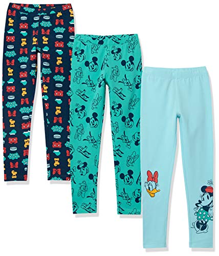 Amazon Essentials Disney | Marvel | Star Wars | Frozen | Princess Mädchen Leggings, 3er-Pack, Mickey Und Freunde, 6-7 Jahre von Amazon Essentials