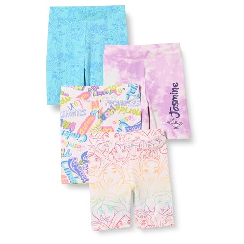 Amazon Essentials Disney | Marvel | Star Wars | Frozen | Princess Mädchen Radshorts (zuvor Spotted Zebra), 4er-Pack, Prinzessin/Kritzeleffekt, 8 Jahre von Amazon Essentials