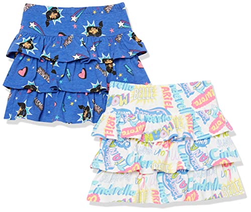 Amazon Essentials Disney | Marvel | Star Wars | Frozen | Princess Mädchen Scooter-Röcke aus Strick mit Rüschen, 2er-Pack, Princess Jasmine, 4 Jahre von Amazon Essentials
