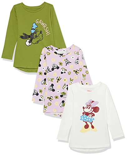 Amazon Essentials Disney | Marvel | Star Wars | Frozen | Princess Mädchen Tunika-Shirts mit Langen Ärmeln, 3er-Pack, Minnie und Freunde, 6-7 Jahre von Amazon Essentials