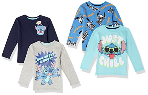 Amazon Essentials Disney | Marvel | Star Wars Jungen Langärmlige T-Shirts (zuvor Spotted Zebra), 4er-Pack, Slogan Aufdruck 2, 2 Jahre von Amazon Essentials