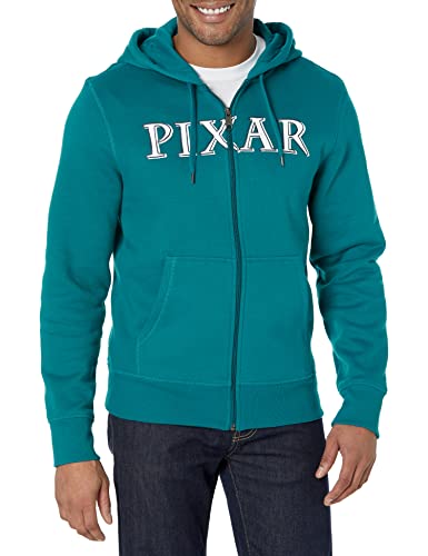 Amazon Essentials Disney | Marvel | Star Wars Herren Fleece-Kapuzenpulli mit durchgehendem Reißverschluss (erhältlich in Big & Tall), Pixar Logo, XL von Amazon Essentials