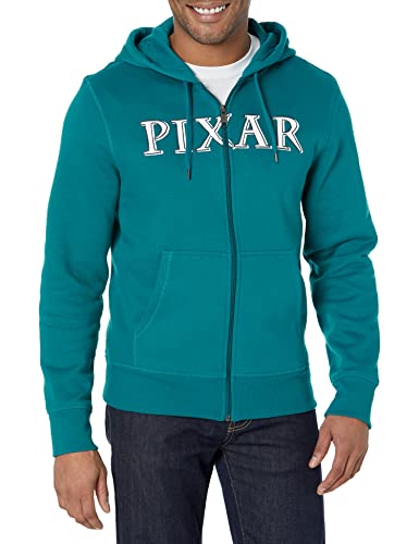 Amazon Essentials Disney | Marvel | Star Wars Herren Fleece-Kapuzenpulli mit durchgehendem Reißverschluss (erhältlich in Big & Tall), Pixar Logo, XXL von Amazon Essentials