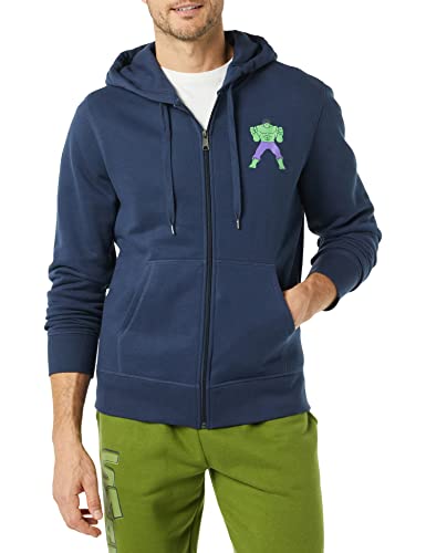 Amazon Essentials Disney | Marvel | Star Wars Herren Fleece-Kapuzenpulli mit durchgehendem Reißverschluss-Auslauffarben, Marvel Hulk, 6XL Große Größen von Amazon Essentials