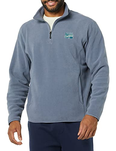 Amazon Essentials Disney | Marvel | Star Wars Herren Polar-Fleece-Mockjacken mit Viertelreißverschluss, Marvel Comic Logo, L von Amazon Essentials