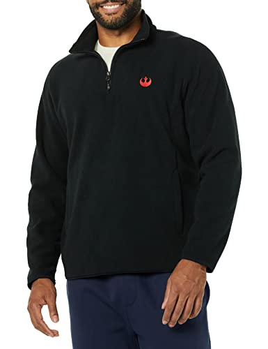 Amazon Essentials Disney | Marvel | Star Wars Herren Polar-Fleece-Mockjacken mit Viertelreißverschluss, Star Wars Rebel Logo, XS von Amazon Essentials