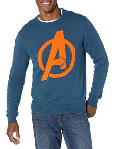 Amazon Essentials Disney | Marvel | Star Wars Herren Pullover mit Rundhalsausschnitt, Avengers Logo - Mens, S von Amazon Essentials