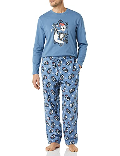 Amazon Essentials Disney | Marvel | Star Wars Herren Schlafanzug-Schlaf-Sets Flanell, Nightmare Santa Jack - Mens, L von Amazon Essentials