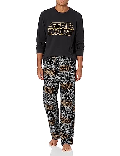 Amazon Essentials Disney | Marvel | Star Wars Herren Schlafanzug-Schlaf-Sets Flanell, Star Wars Logo - Mens Flannel, M von Amazon Essentials