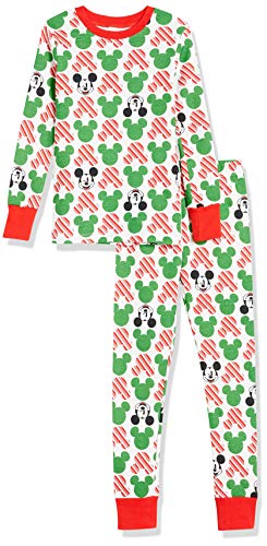 Amazon Essentials Disney | Marvel | Star Wars Jungen Eng anliegende Baumwoll-Schlafanzüge, Mickey Holiday - Baby And Kids, 8 Jahre von Amazon Essentials