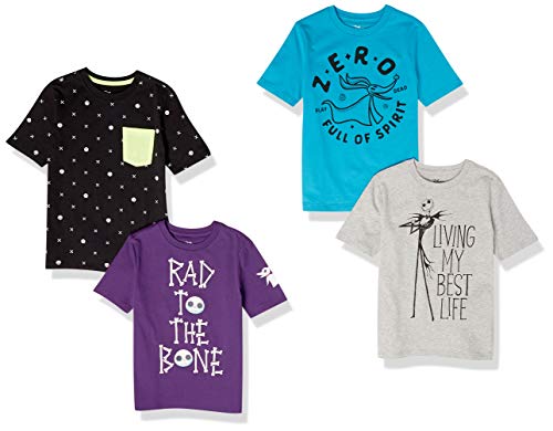 Amazon Essentials Disney | Marvel | Star Wars Jungen Kurzärmlige T-Shirts (zuvor Spotted Zebra), 4er-Pack, Nightmare Bones, 4 Jahre von Amazon Essentials