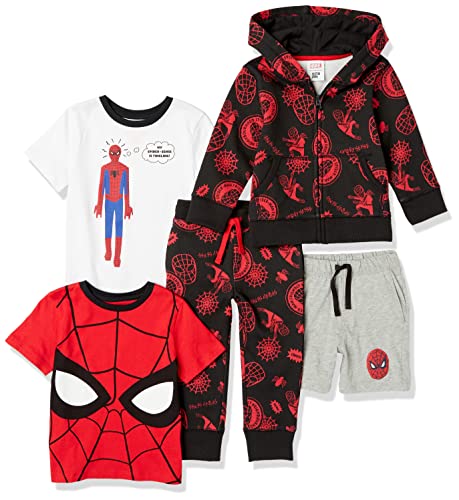 Amazon Essentials Disney | Marvel | Star Wars Jungen Outfit-Sets (Früher Spotted Zebra), 5er-Pack, Marvel Spider-Man, 9 Jahre von Amazon Essentials