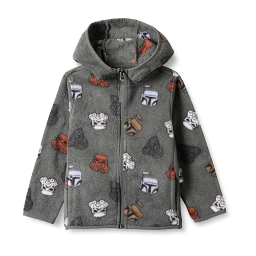 Amazon Essentials Disney | Marvel | Star Wars Jungen Polar-Fleecejacke mit durchgehendem Reißverschluss und Kapuze, Star Wars Vader, 10 Jahre von Amazon Essentials