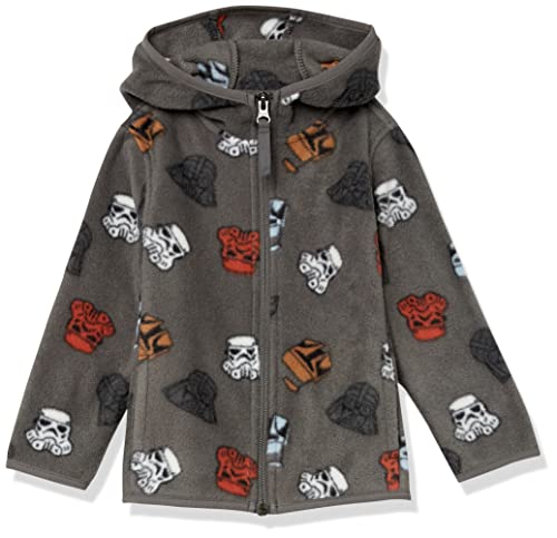 Amazon Essentials Disney | Marvel | Star Wars Jungen Polar-Fleecejacke mit durchgehendem Reißverschluss und Kapuze, Star Wars Vader, 6-7 Jahre von Amazon Essentials