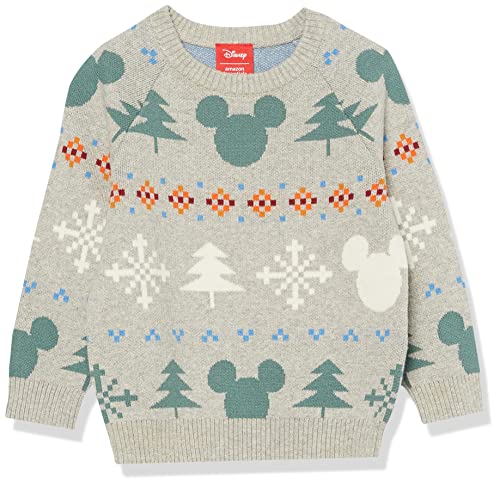 Amazon Essentials Disney | Marvel | Star Wars Jungen Pullover mit Rundhalsausschnitt, Mickey Fair Isle - Boys, 10 Jahre von Amazon Essentials