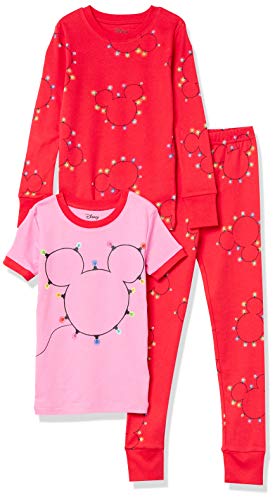 Amazon Essentials Disney | Marvel | Star Wars Mädchen Pyjama-Set (Früher Spotted Zebra), Rosa/Rot, Mickey Holiday, 11-12 Jahre von Amazon Essentials