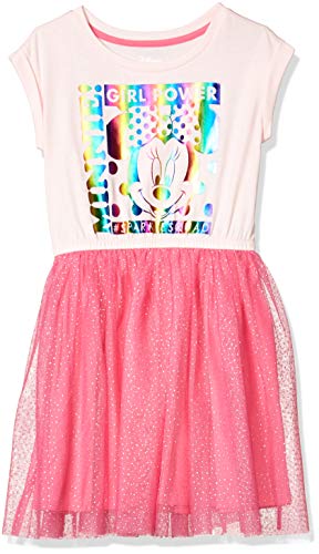 Amazon Essentials Disney | Marvel | Star Wars Mädchen Tutu-Strickkleider mit kurzen Ärmeln - Auslauffarben, Minnie Squad Aufdruck, 10 Jahre von Amazon Essentials