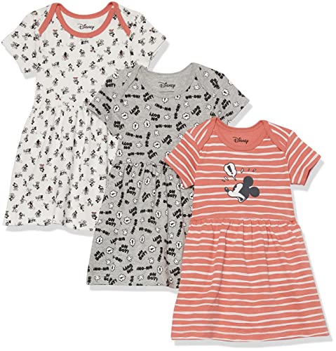 Amazon Essentials Disney | Marvel | Star Wars | Princess Baby Mädchen Kleider, 3er-Pack, Mickey Expressions, 0 Monate von Amazon Essentials