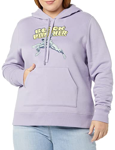 Amazon Essentials Disney | Marvel | Star Wars | Princess Damen Fleece-Kapuzenpulli (in Übergröße erhältlich), Marvel Black Panther, XXL Große Größen von Amazon Essentials