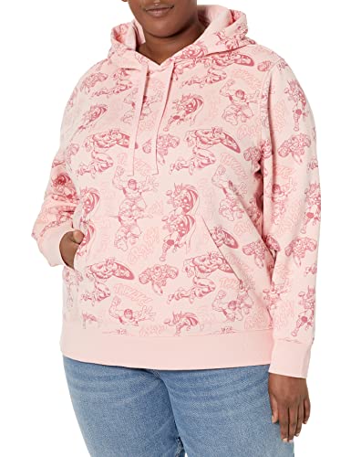 Amazon Essentials Disney | Marvel | Star Wars | Princess Damen Fleece-Kapuzenpulli (in Übergröße erhältlich), Pink Marvel Avengers, 4XL Große Größen von Amazon Essentials