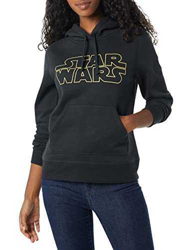 Amazon Essentials Disney | Marvel | Star Wars | Princess Damen Fleece-Kapuzenpulli (in Übergröße erhältlich), Star Wars Logo, XXL von Amazon Essentials
