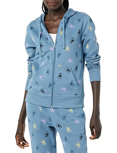 Amazon Essentials Disney | Marvel | Star Wars | Princess Damen Fleece-Kapuzenpulli mit durchgehendem Reißverschluss (in Übergröße erhältlich), Marvel Black Panther Print, S von Amazon Essentials