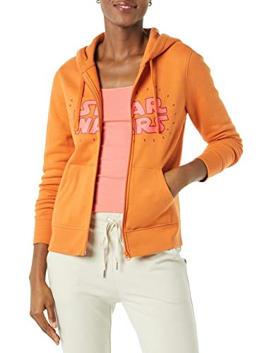 Amazon Essentials Disney | Marvel | Star Wars | Princess Damen Fleece-Kapuzenpulli mit durchgehendem Reißverschluss (in Übergröße erhältlich), Star Wars Logo, L von Amazon Essentials