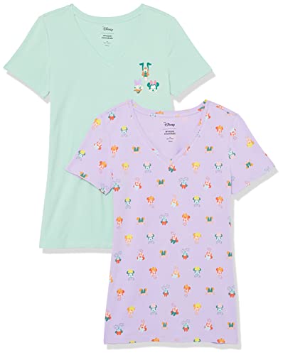 Amazon Essentials Disney | Marvel | Star Wars | Princess Damen Kurzärmeliges T-Shirt mit V-Ausschnitt, Klassischer Schnitt, 2er-Pack, Minnie Faces, L Amazon Essentials Disney | Marvel | Star Wars | Princess Damen Kurzärmeliges T-Shirt mit V-Ausschnitt, Klassischer Schnitt, 2er-Pack, Minnie Faces, L von Amazon Essentials