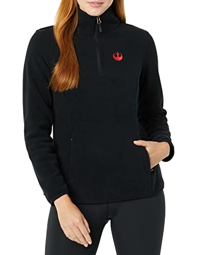 Amazon Essentials Disney | Marvel | Star Wars | Princess Damen Polar-Fleece-Mockjacken mit Viertelreißverschluss, Star Wars Rebel Logo, XL von Amazon Essentials