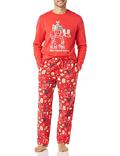 Amazon Essentials Disney | Marvel | Star Wars Herren Schlafanzug-Schlaf-Sets Flanell, Star Wars Holiday - Mens, XS von Amazon Essentials