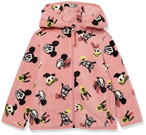 Amazon Essentials Disney | Marvel | Star Wars | Princess Mädchen Polar-Fleecejacke mit durchgehendem Reißverschluss und Kapuze, Minnie und Freunde, 5 Jahre von Amazon Essentials