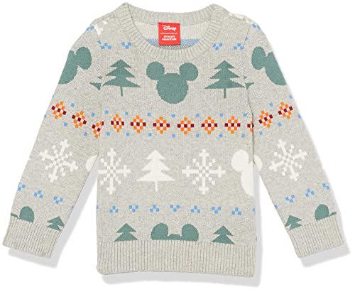 Amazon Essentials Disney | Marvel | Star Wars | Princess Mädchen Pullover mit Rundhalsausschnitt, Mickey Fair Isle - Girls, 5 Jahre von Amazon Essentials