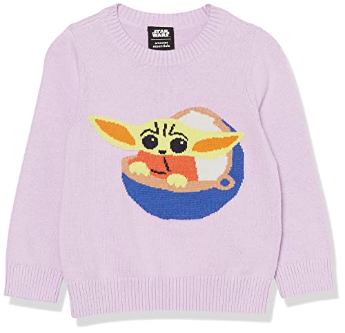Amazon Essentials Disney | Marvel | Star Wars | Princess Mädchen Pullover mit Rundhalsausschnitt, Star Wars Grogu - Girls, 5 Jahre von Amazon Essentials