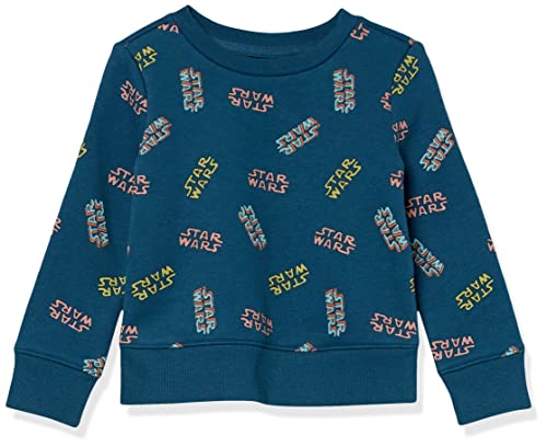Amazon Essentials Disney | Marvel | Star Wars | Princess Mädchen Sweatshirt aus Fleece mit Rundhalsausschnitt, Star Wars Logo, 4 Jahre von Amazon Essentials
