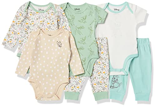 Amazon Essentials Disney | Marvel | Star Wars Unisex Baby 6-teiliges Outfit-Set, 6er-Pack, Bambi Nature, 24 Monate von Amazon Essentials
