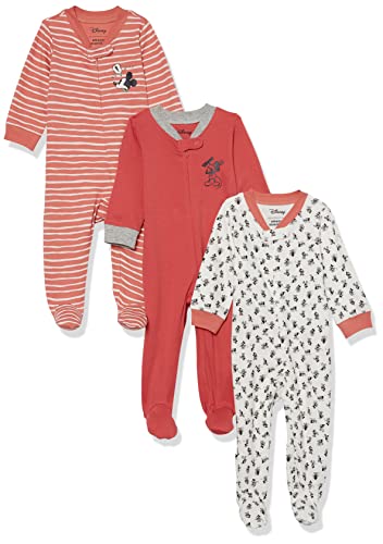 Amazon Essentials Disney | Marvel | Star Wars Unisex Baby Baumwoll-Strampler mit Fuß - Auslauffarben, 3er-Pack, Mickey Expressions, Frühchen von Amazon Essentials