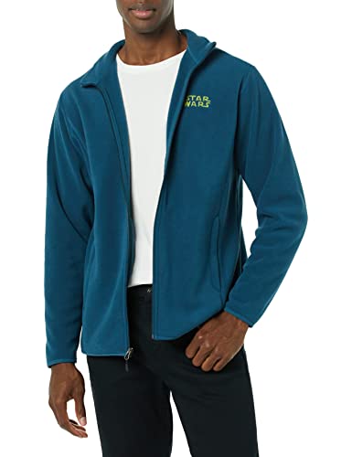 Amazon Essentials Disney | Marvel | Star Wars Herren Polarfleece-Jacke mit durchgehendem Reißverschluss und Stehkragen, Star Wars Logo, L von Amazon Essentials